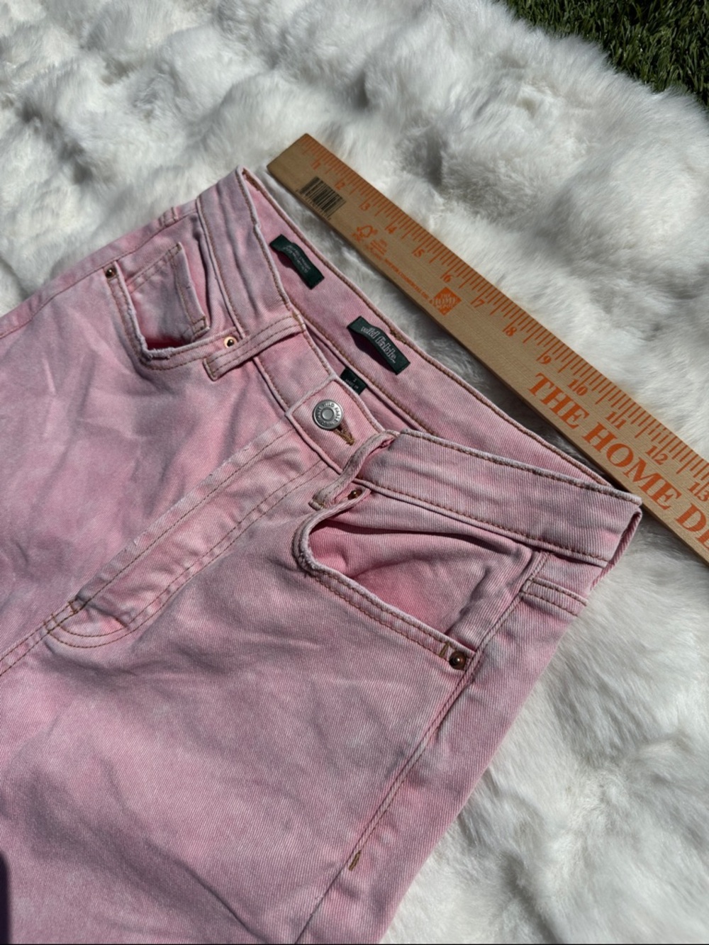 wild fable Light Pink Highest Rise straight Women's Jeans size 2 distressed crop - Picture 7 of 11